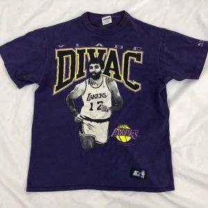 Vlade Divak LA Lakers Starter NBA T-shirt Purple